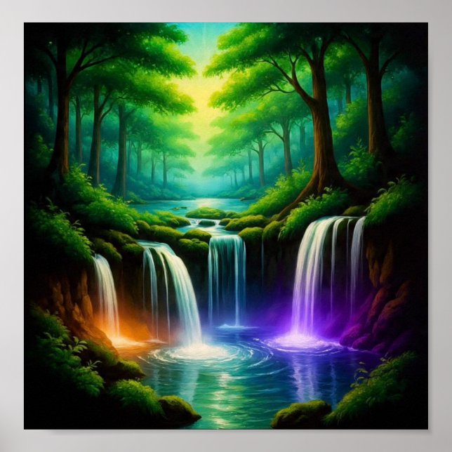 GlowingWaterFallForest Poster (Framsidan)