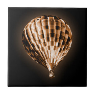 Glowy Golden Luftballong på Black Kakelplatta