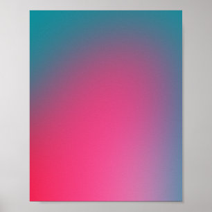 Glowy Turkos och Rosa Gradient Poster
