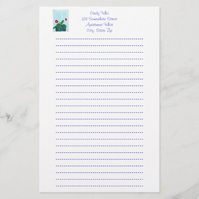 Gloxinia African Violet Flower Led Stationery Brevpapper (Framsida)