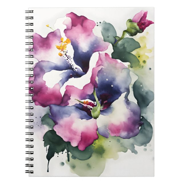 Gloxinia - Akvarellblommor Anteckningsbok (Framsidan)