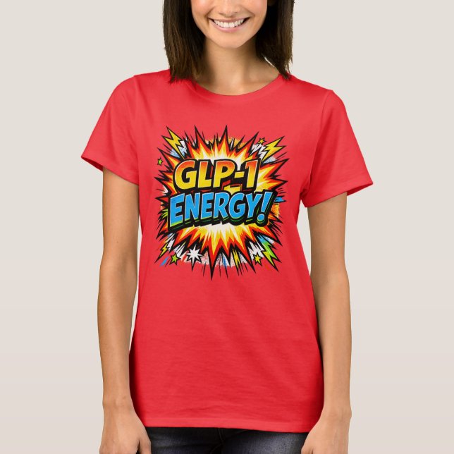 GLP-1 Energi Serietidning Pop Art T Shirt (Framsida)
