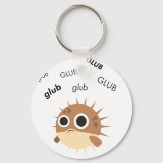 Glub Blowfish Cute Emoji Nyckelring
