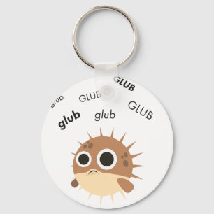 Glub Blowfish gulliga Emoji Nyckelring