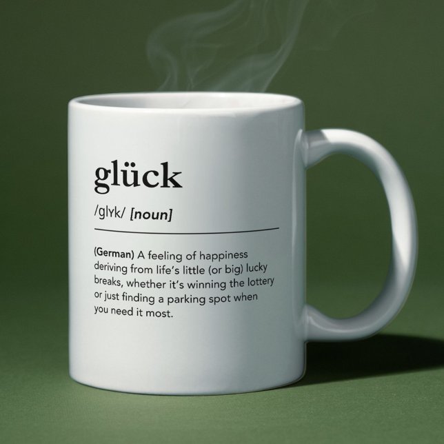 Glück Definition German Ord minimalist Dictionary Kaffemugg (Skapare uppladdad)