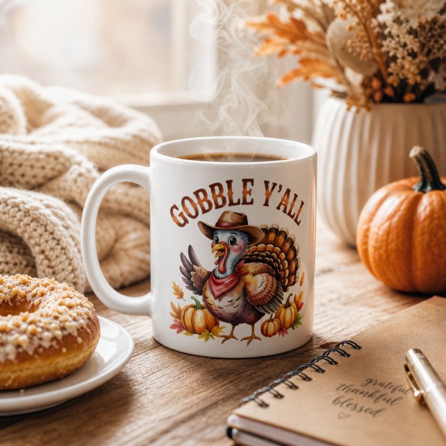 Glucka er ni västerländska Thanksgiving  Kaffemugg (Skapare uppladdad)