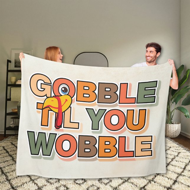 Glucka Glucka Tills Du Vacklar Rolig Thanksgiving Fleecefilt (Skapare uppladdad)