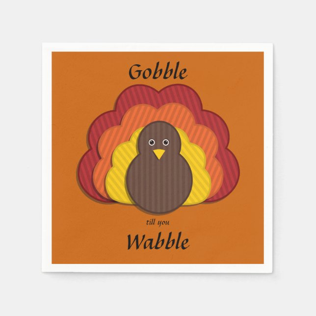 Glucka Tills Du Vacklar! Glad Thanksgiving Pappersservett (Framsidan)