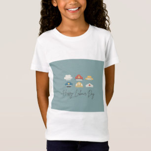 Glücklich arbetsdag design t shirt