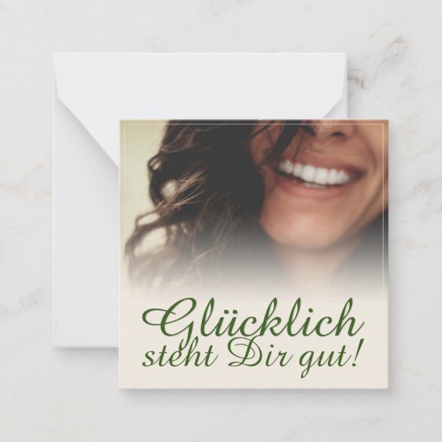 Glücklich steht Dir gut! Anteckningskort (Framsida)