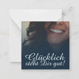 Glücklich steht Dir gut! - Blau Anteckningskort