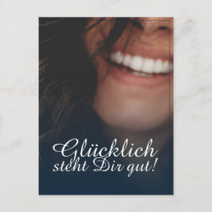 Glücklich steht Dir gut! - Blau Helg Vykort