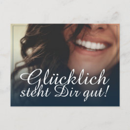 Glücklich steht Dir gut! - Blau Helg Vykort
