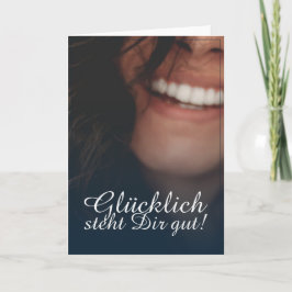 Glücklich steht Dir gut! - Blau Kort