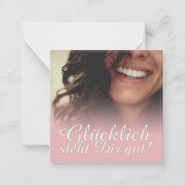 Glücklich steht Dir gut! - Rosé Anteckningskort