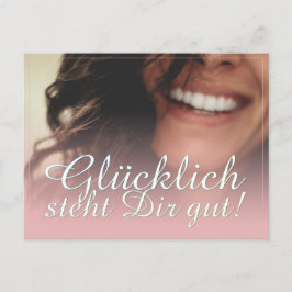 Glücklich steht Dir gut! - Rosé Helg Vykort