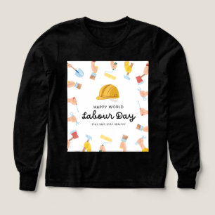 Glücklich värld arbetar dag design t shirt