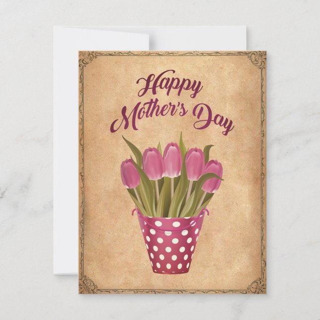 Glücklicher Muttertag Vintage Julkort (Framsida)
