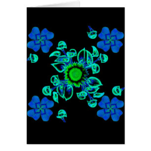 Glücksklee Klöver mit Sonnenblume und Calla Lilie Hälsningskort