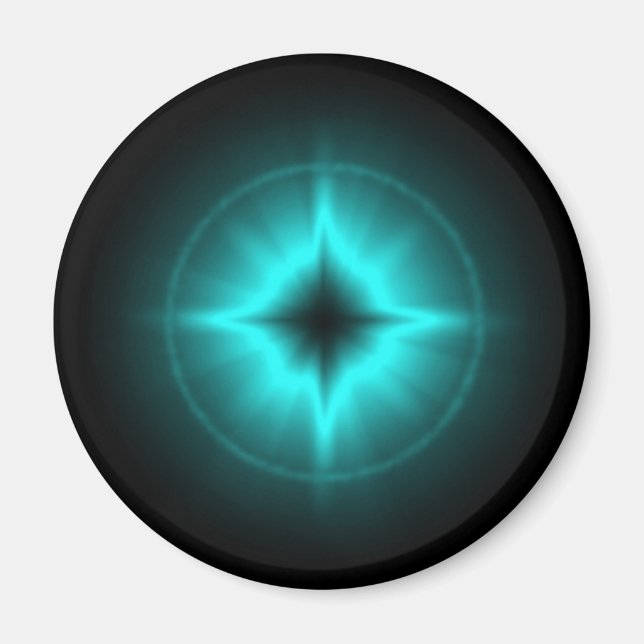 Glückssterne mintgrün schwarz Artdeco Magnet (Framsidan)