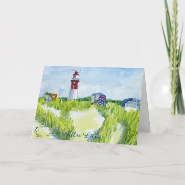 Glückwunschkarte Geburtstagskarte Leuchtturm Tack Kort (Framsida)