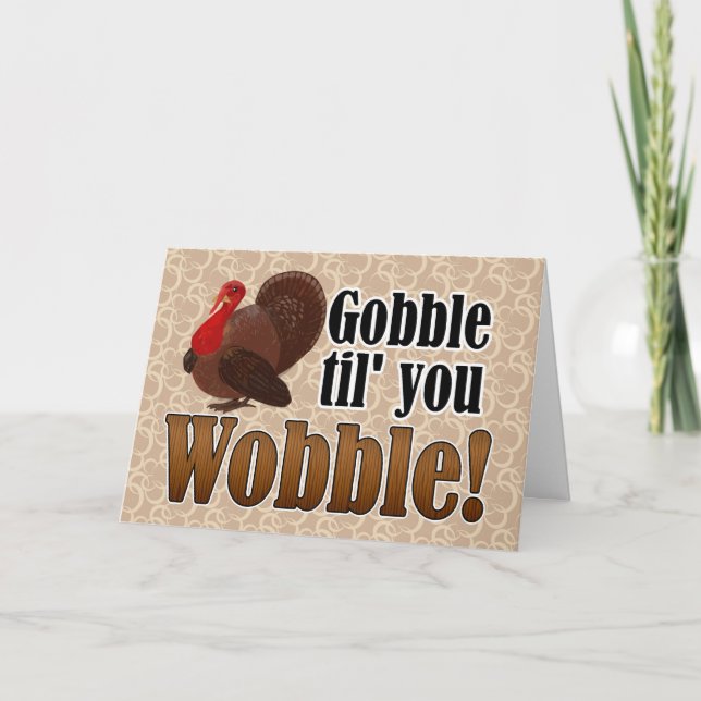 Glufsa, til du vacklar rolig happy thanksgiving helgkort (Framsida)