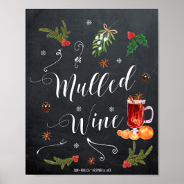 Gluhwein pub vinterjulkljulmas bröllop-tecken poster