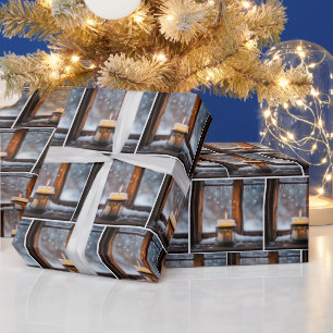 Glukande julljus i Snö Presentpapper