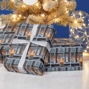 Glukande julljus i Snö Presentpapper
