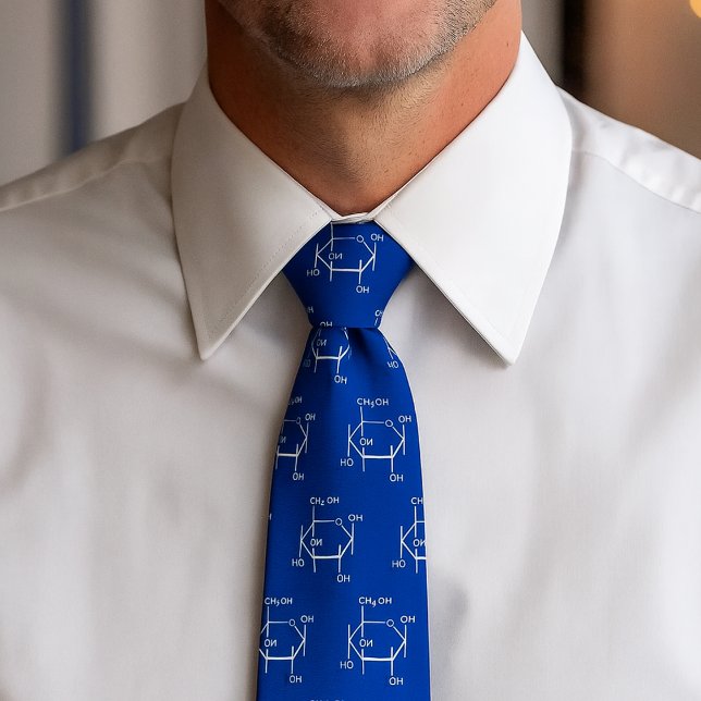Glukosmolekylkemi Vetenskapen ThéBlue Slips (Glucose Molecule Chemistry Science Themed Blue Neck Tie)