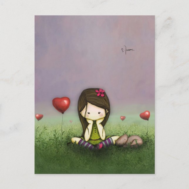 Glum sockerplommon vykort (Framsida)