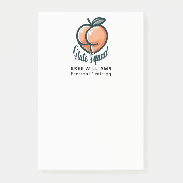 Glute Squad Peach Butt Glutes Gym Fitness Post-it Block (Framsida)