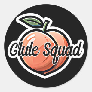 Glute Squad Peach Fitness Träning Runt Klistermärke