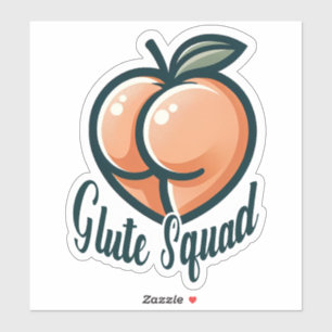 Glute Squad Peach Rumpa Glutes Gymträning Klistermärken