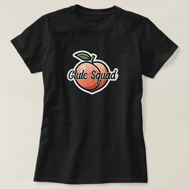 Glute Squad Persika Fitness Träning T Shirt (Design framsida)