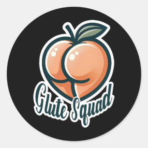 Glute Squad Rosa Stjärt Glutes Gym Träning Runt Klistermärke