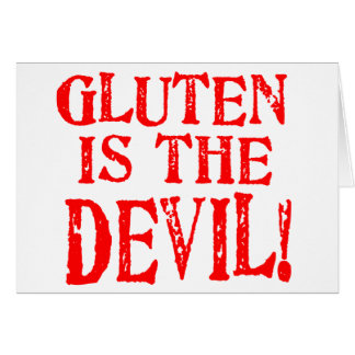Gluten är djävulen hälsningskort