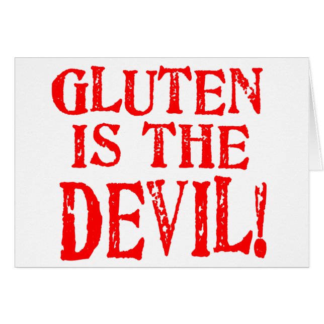 Gluten är djävulen hälsningskort (Framsidan Horizontal)