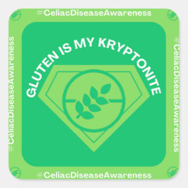 Gluten är min kryptonit fyrkantigt klistermärke