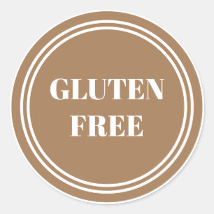 Gluten Free Allergy Säker Guld Simple Runt Klistermärke