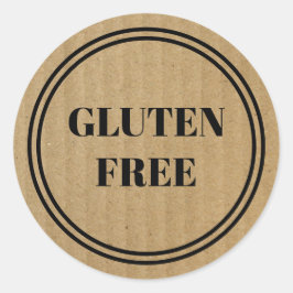 Gluten Free Allergy Säker Kraft Papper Simple Clas Runt Klistermärke