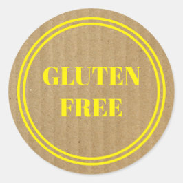Gluten Free Allergy Säker Kraft Papper Simple Gult Runt Klistermärke
