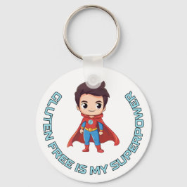 Gluten Free är Min supermakt - Tecknad Hero Celiac Nyckelring