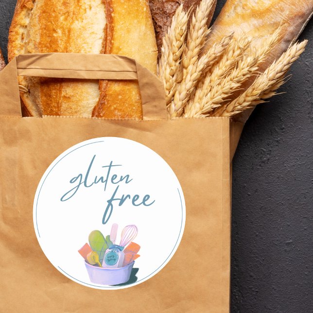 Gluten Free Bakery Sticker Runt Klistermärke (Skapare uppladdad)