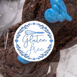 Gluten Free Bakery Whisk & WAN Blue Runt Klistermärke