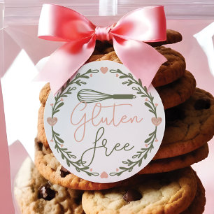 Gluten Free Bakery Whisk & WAN Rosa & Grönt Runt Klistermärke