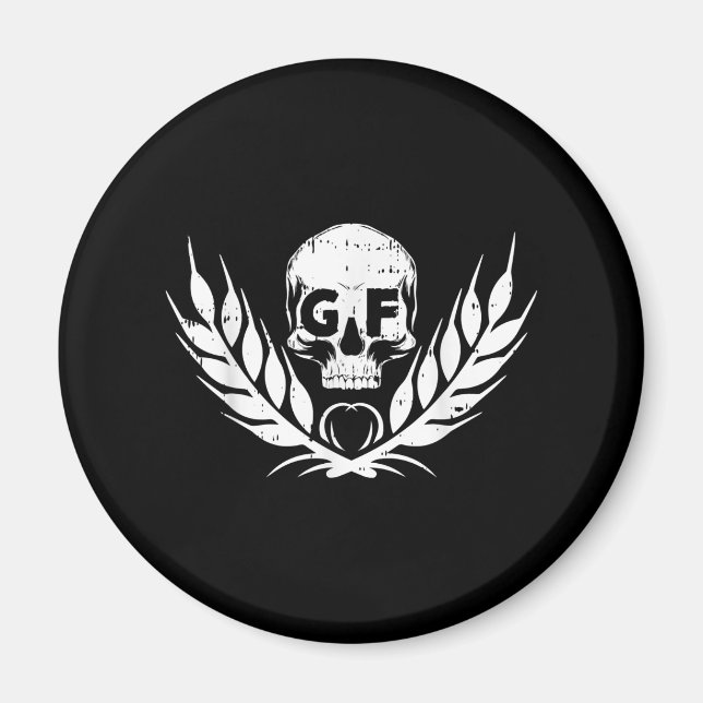 Gluten Free Coola Skull Warrior Gift Magnet (Framsidan)