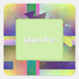 Gluten Free Food Abstract Pattern Party Fyrkantigt Klistermärke