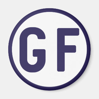 Gluten Free GF Circle Navy Blue and White Magnet