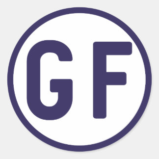 Gluten Free GF Circle Shaped Stickers Runt Klistermärke